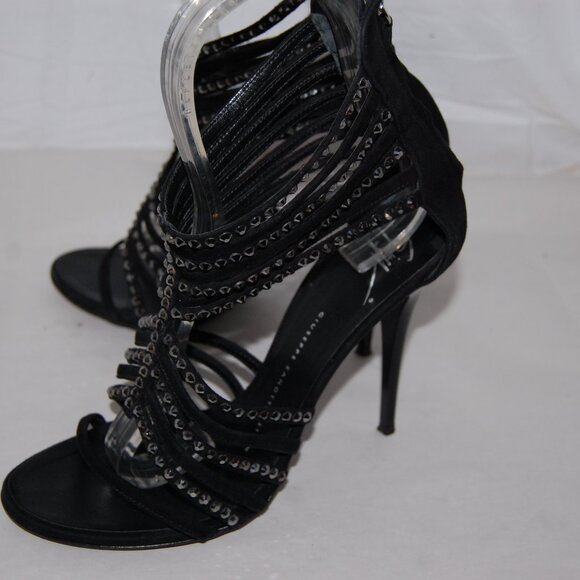 EU37/US7❤️ Giuseppe Zanotti Suede High Heels GLADIATOR SANDALS BOOTS ITALY - Picture 1 of 15
